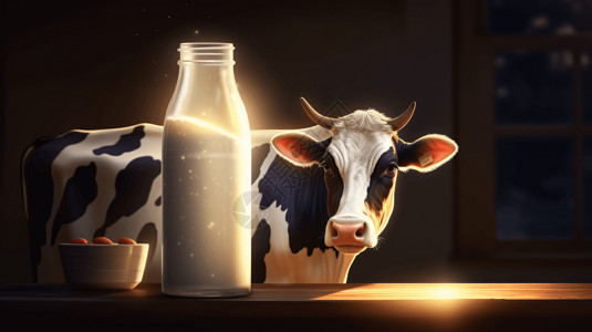 一瓶牛奶插画