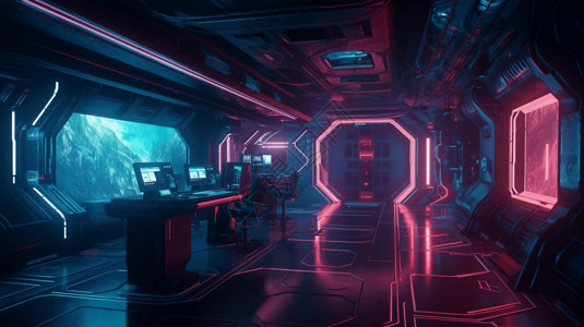 太空冒险游戏厅背景图片