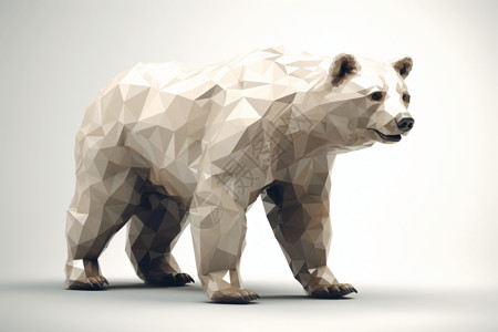 低多边形动物熊背景图片