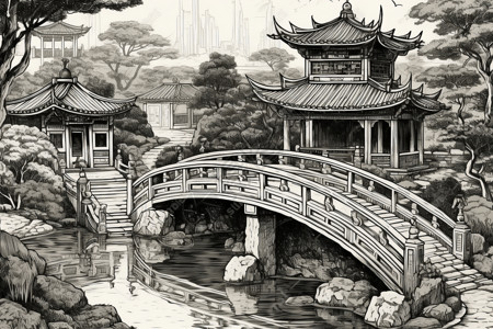 中国古典园林插图图片