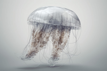 3D漂浮水母背景图片