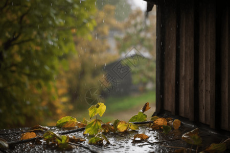 雨水嫩芽雨后潮湿的台阶背景