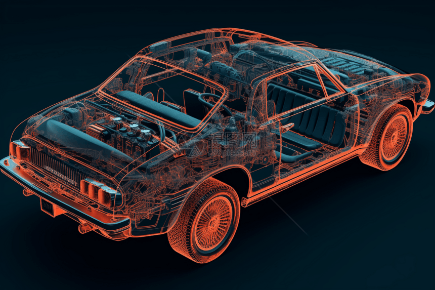 3D汽车电气系统拆卸透视图图片