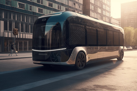 未来科技无人驾驶公交场景图片