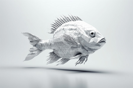 鱼形状3D鱼模型渲染图设计图片