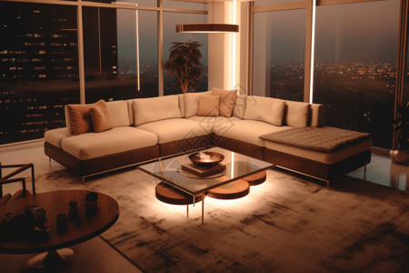 现代客厅中沙发模型图片