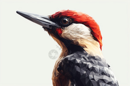 多边形形状的啄木鸟背景图片