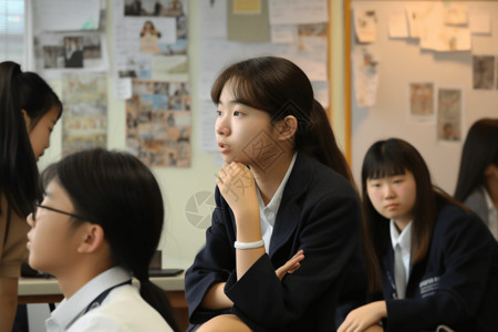 婚纱照活动海报学生在课堂上交流背景