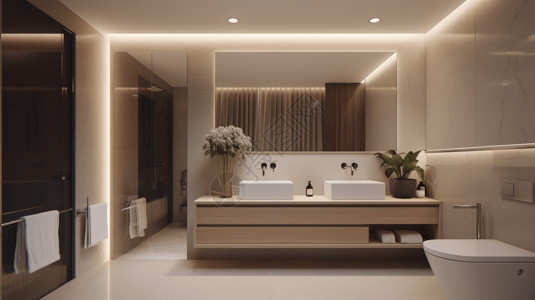 现代化酒店浴室背景图片