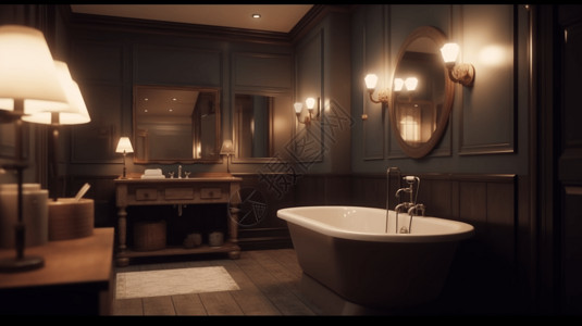 豪华装修的酒店浴室背景图片