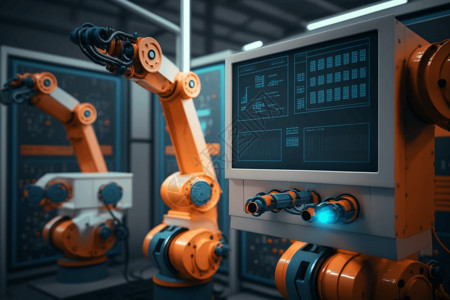 红外线监控工厂自动化机器人手臂机器实时监控系统软件设计图片