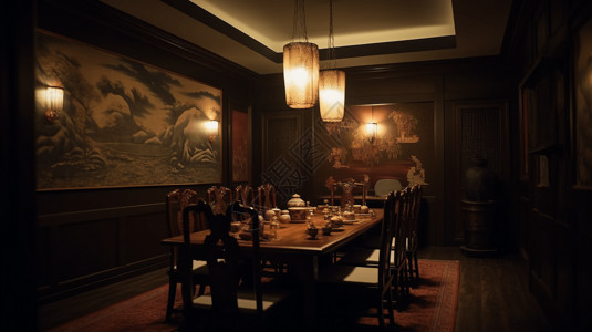 中式老餐厅背景图片