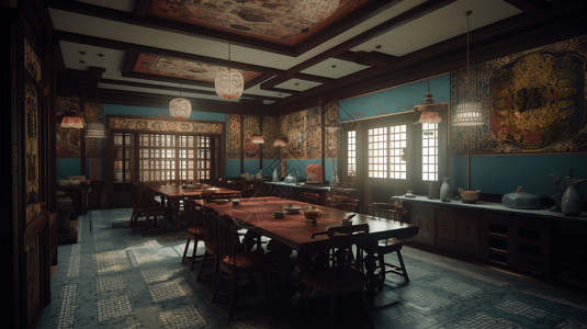 传统中式茶馆背景图片