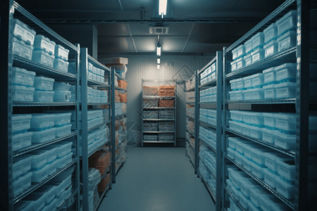 冷冻食品架食品仓库高清图片