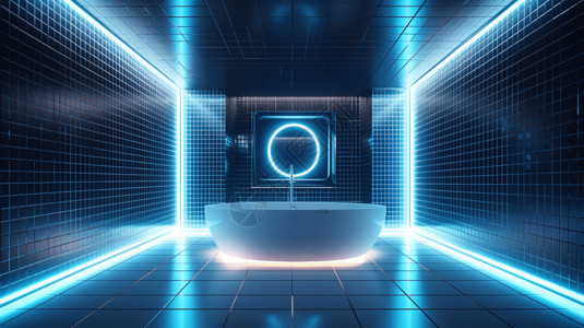现代高科技浴室背景图片