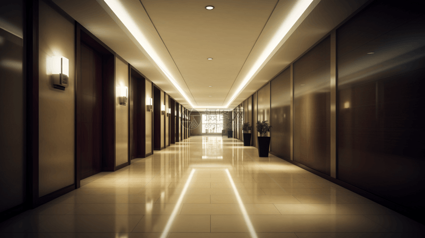 时尚现代的办公楼走廊图片