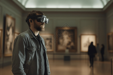VR博物馆在博物馆使用AR眼镜背景