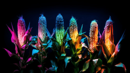 转基因作物彩色玉米背景图片