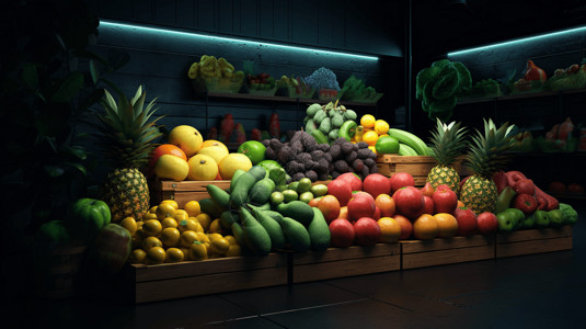蔬菜陈列小店蔬果设计图片