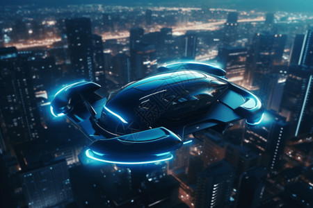 3D未来科技个人飞行汽车图片