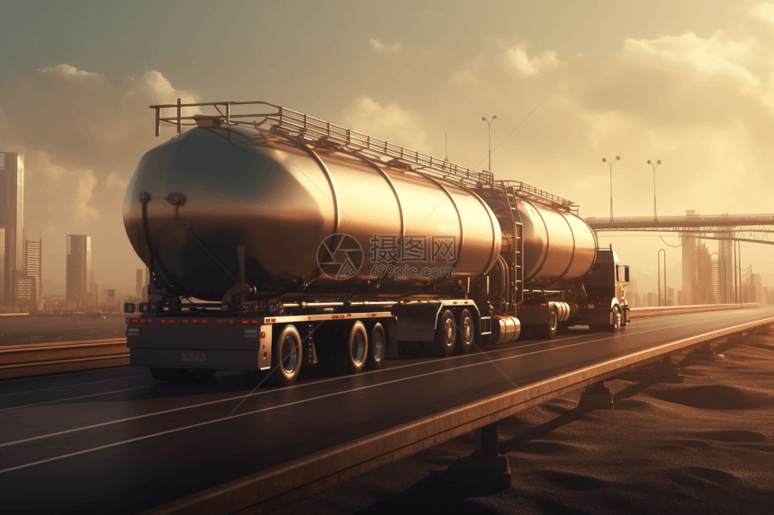 3D炼油厂油罐车渲染图图片