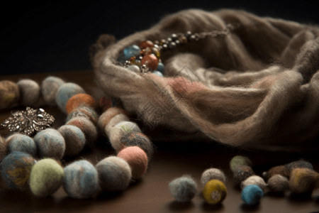 精致好看的项链3D毡毛珠宝图设计图片
