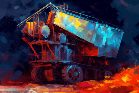 一幅煤矿创新技术的插画图背景图片