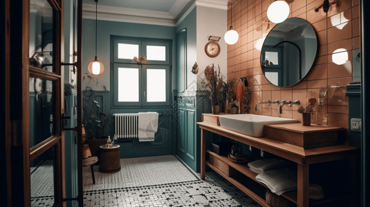 北欧风格浴室背景图片