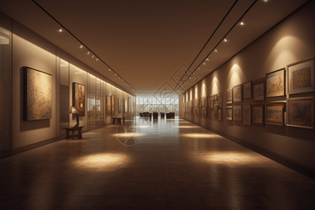 相框墙高清宁静的展厅现代艺术收藏背景