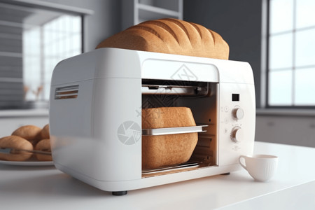 3D小型烤面包机背景图片