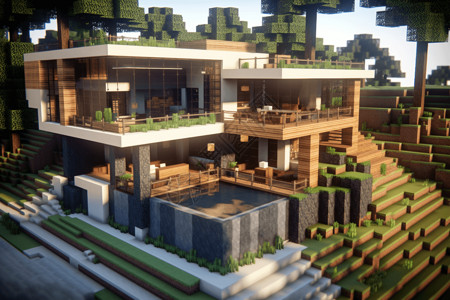 游戏世界住宅房屋背景图片