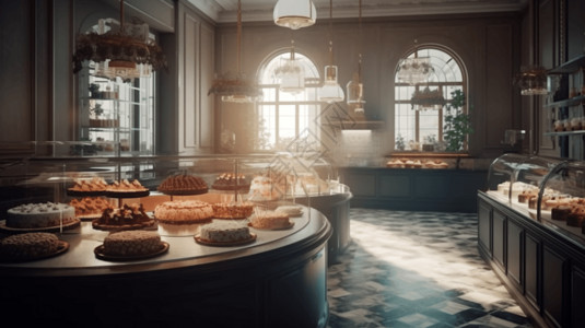 法式布丁优雅的甜点店设计图片