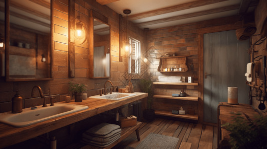 木质浴室图片