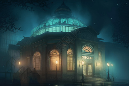 神秘的音乐厅背景图片