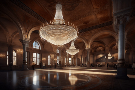 地板展厅展厅内部结构效果图背景