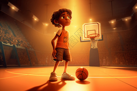 小男孩儿在打篮球背景图片