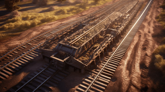 铁路施工渲染图背景图片