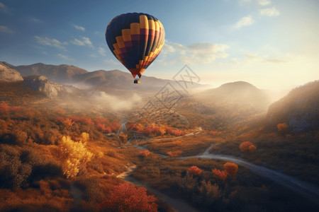 24节气之秋分热气球之旅背景