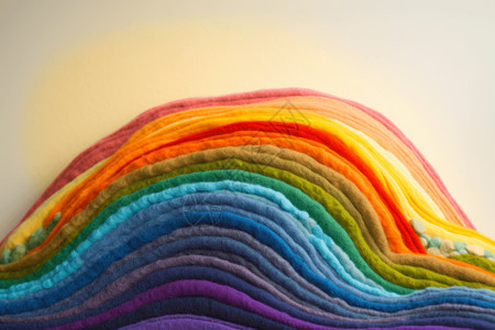 羊毛被子充满活力和色彩缤纷的毛毡彩虹插画