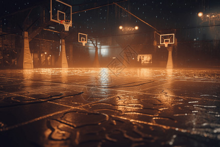 低角度的篮球馆背景图片