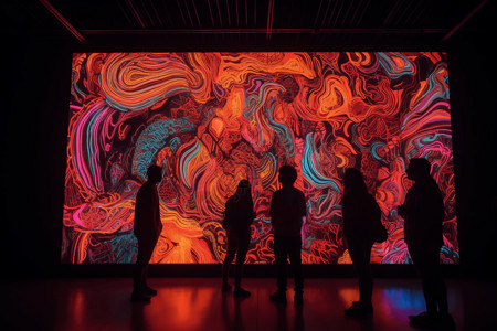 美术馆互动艺术展览的镜头背景图片
