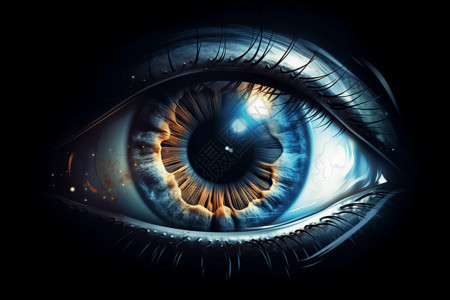 人类眼睛的特写眼睛的渲染图设计图片