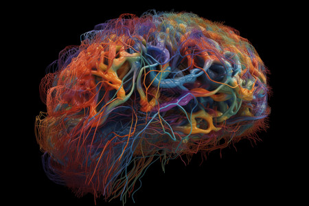 癫痫大脑的生物模型图背景图片