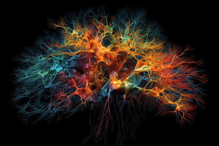 彩色神经网络可视化背景图片