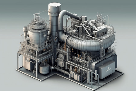 气化炉装置的渲染图背景图片