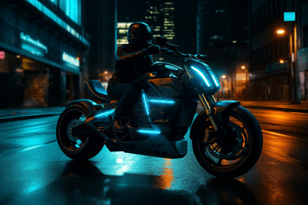 未来科技摩托车背景图片