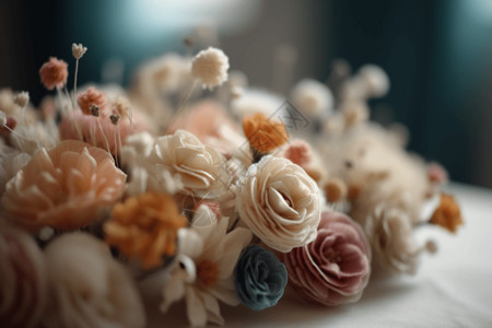 羊毛毡花卉布置背景图片