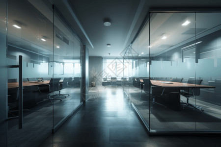 现代玻璃商务会议室图片