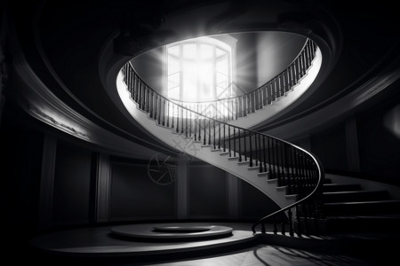 旋转阶梯黑白色旋转楼梯背景