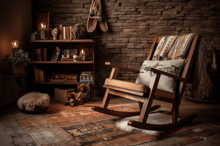 木质躺椅地毯高清图片